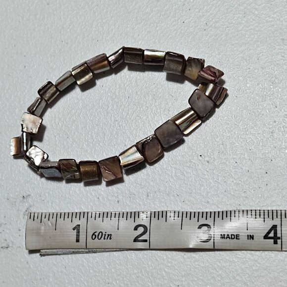 Elegant Brown Mother Of Pearl Shell Stretch Bracelet Boho Beach Fashion Jewelry - Picture 3 of 3